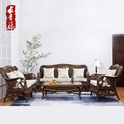 长青藤藤艺沙发茶几五件套组合藤编实木客厅单人，双人三人藤椅沙发