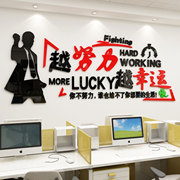 越努力越幸运励志标语墙贴亚克力3d立体公司企业文化墙办公室装饰