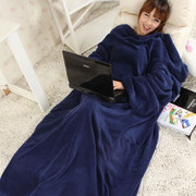 赛罗珊瑚绒懒人毯全身抱枕秋冬季办公室午睡空调小毯子厚袖毯