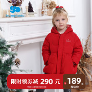 丽婴房童装儿童羽绒服秋冬女童外套可爱小红帽造型中长款