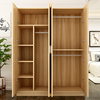 衣柜实木质简约现代经济型，板式租房卧室家用简易四门衣橱组装柜子