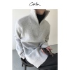 COLN请让高领拉链毛衣参与你的冬天毕竟室内单穿很可做内搭更时髦