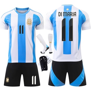 2024阿根廷足球服10号梅西梅西11迪玛利亚美洲杯球衣儿童黑裤套装