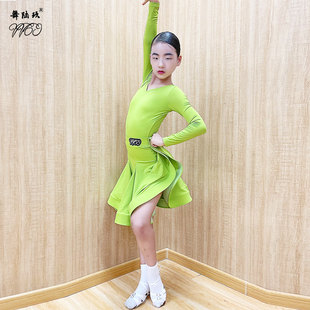 专业拉丁舞比赛服女童高端舞蹈裙艺考表演服标准，少儿拉丁练功服装