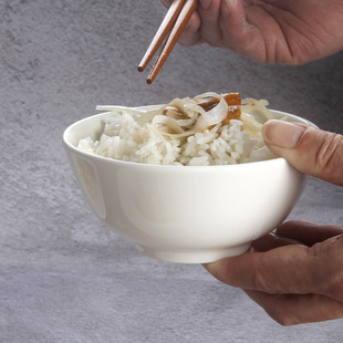 白瓷小碗陶瓷餐碗实用家用米饭碗新骨瓷5寸碗清新小碗带logoA等品