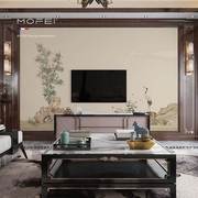 中式手绘竹子壁画电视背景墙纸，壁布客厅沙发，壁纸书房定制无缝墙布