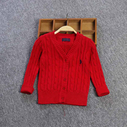 秋冬装宝宝红色针织衫，纯棉婴儿毛衣1-2-3-4岁男童女童，小童开衫外