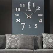免打孔钟表挂钟欧式简约3d立体静音大时钟，客厅装饰墙贴时钟简约钟