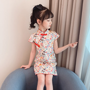 女童旗袍夏装2023儿童夏季中国风改良汉服洋气超仙薄款连衣裙