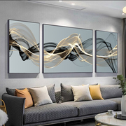 客厅沙发背景墙装饰画，现代简约抽象画三联画轻奢，大气壁画墙上挂画