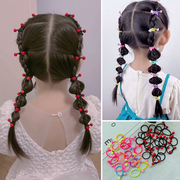 儿童创意糖果色彩珠强拉不断打结发圈发绳女童高弹扎头发红豆皮筋