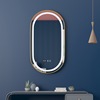 带框椭圆化妆镜智能led触摸屏，卫生间防雾浴室镜带灯铝合金，卫浴镜
