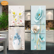 简约现代中式花卉冰箱贴纸装饰遮挡画贴画门贴膜防水自粘好清理
