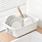 asvel日本进口厨房碗筷收纳盒，台面碗碟沥水架篮多功能餐具置物架