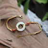 金丝玉手链手镯新疆和田羊脂白玉圆环镶嵌南红轻奢时尚款货源
