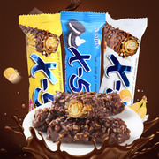 X5韩国进口零食品三进x-5花生夹心巧克力棒36g代可可脂能量棒
