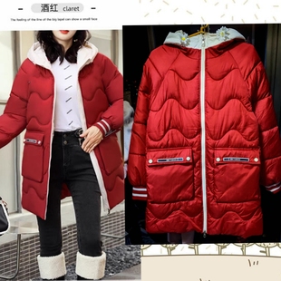 棉服羽绒服女士中长款春秋冬连帽保暖加厚棉衣袄大衣风衣外套学生