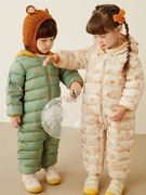 婴儿秋冬装款羽绒服冬季连体衣，男宝宝外出服抱衣，加厚保暖外穿超萌