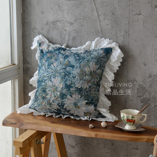 欧式美式古典复古花朵客厅沙发抱枕套靠垫套靠包套靠枕套装饰布艺