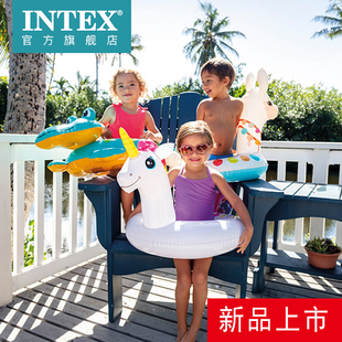 美国INTEX儿童游泳圈动物造型玩具宝宝腋下圈小孩戏水浮圈