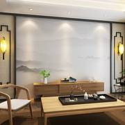 新中式山水墙纸客厅沙发电视背景墙壁纸卧室影视墙布壁布定制壁画
