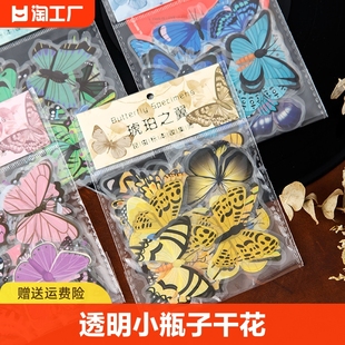 透明小瓶子干花书签手工压花材料包diy学生，创意塑料自制植物标本diy学生，作业创意手工材料包书签(包书签)随身携带