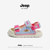 jeep童鞋女童魔术贴凉鞋2024夏季男孩儿童轻便沙滩鞋软底防滑