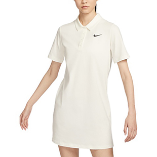Nike耐克女子2023夏季运动休闲翻领短袖T恤连衣裙FN3708-133