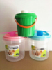 食品级密封罐收纳盒储存罐洗衣粉桶，圆形塑料桶带盖透明防潮储物盒