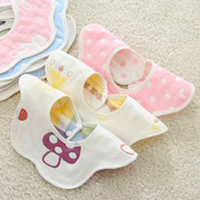 口水巾全棉母婴，儿童围嘴用品纯棉六层，纱布花瓣口水巾