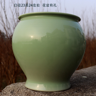 2024景德镇陶瓷手工透气土陶，罐子简约清新三角梅，水仙多肉花盆