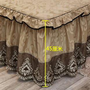 欧式夹棉加厚床裙i蕾丝床罩单件1.8米1.5天鹅绒保暖席梦思防滑垫