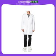 美国直邮dickies女士，外套实验室大衣白色棉质，中长款翻领潮流