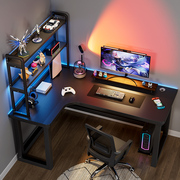 转角电脑桌台式家用书桌双人书架，一体组合办公桌拐角，l型电竞桌子