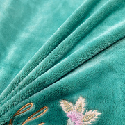 冬季法兰绒四件套水晶绒珊瑚绒，床单裙刺绣被套，床上用品欧式公主风