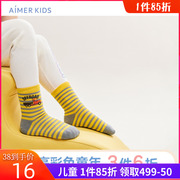 Aimer Kids爱慕儿童22AW袜子男孩条纹汽车短袜AK294B232