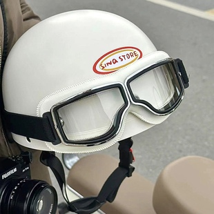 头盔电动车女男士情侣哈雷安全帽新国标3c认证摩托车半盔四季通用