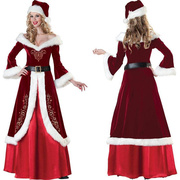 圣诞节服装女长袖欧洲复古宫廷长裙圣诞，装成人圣诞服长款大码xxxl