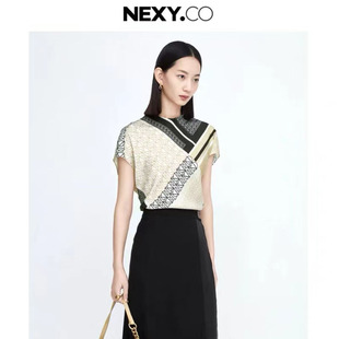 NEXY.CO/奈蔻夏季时尚设计感商务小众舒适蝙蝠袖雪纺衫女装
