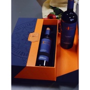 红酒包装礼盒双支装酒盒空盒2瓶红酒包装盒通用蓝色对开礼盒