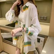 中长款泫雅风防晒衣女夏2023韩版宽松长袖，雪纺空调开衫薄外套