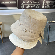 帽子女秋冬季夹棉保暖后面弧形裁剪渔夫帽优雅显脸小时尚纯色盆帽
