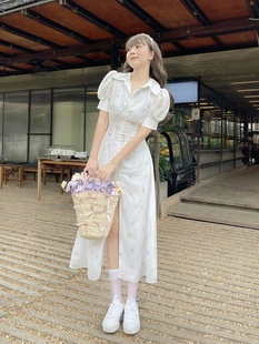 越韩小鱼济州梨长裙，bandarsaya越南小众，设计甜美气质连衣裙