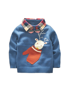 儿童毛衣男童假两件针织衫春装，2023宝宝羊绒衫，小童打底线衣潮