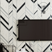 北欧风格几何图案英伦，电视背景墙壁纸现代风个性形象墙影视墙纸