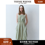 TeenieWeenie小熊奥莱女装2024年夏季户外风收腰吊带裙背带裙时髦