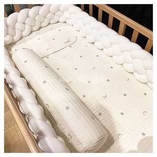 ins麻花婴儿床床围a类，新生儿童防撞围栏软包条婴儿，拼接床缓冲床靠