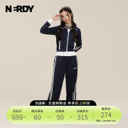 nerdy2024春夏情侣同款宽松休闲运动服，套装女外套上衣潮牌