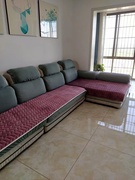 短毛绒沙发坐垫布艺皮沙发垫通用三人座长椅防滑座垫四季通用纯色