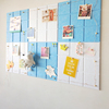 北欧小方格毛毡留言板照片背景墙贴幼儿园作品，软木板展示板公告栏